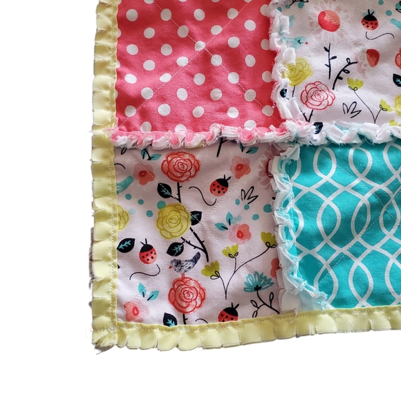 NEW Homemade Newborn Rag Quilt/ Doll Blanket/Pet Quilt/Security - Picture 3 of 10